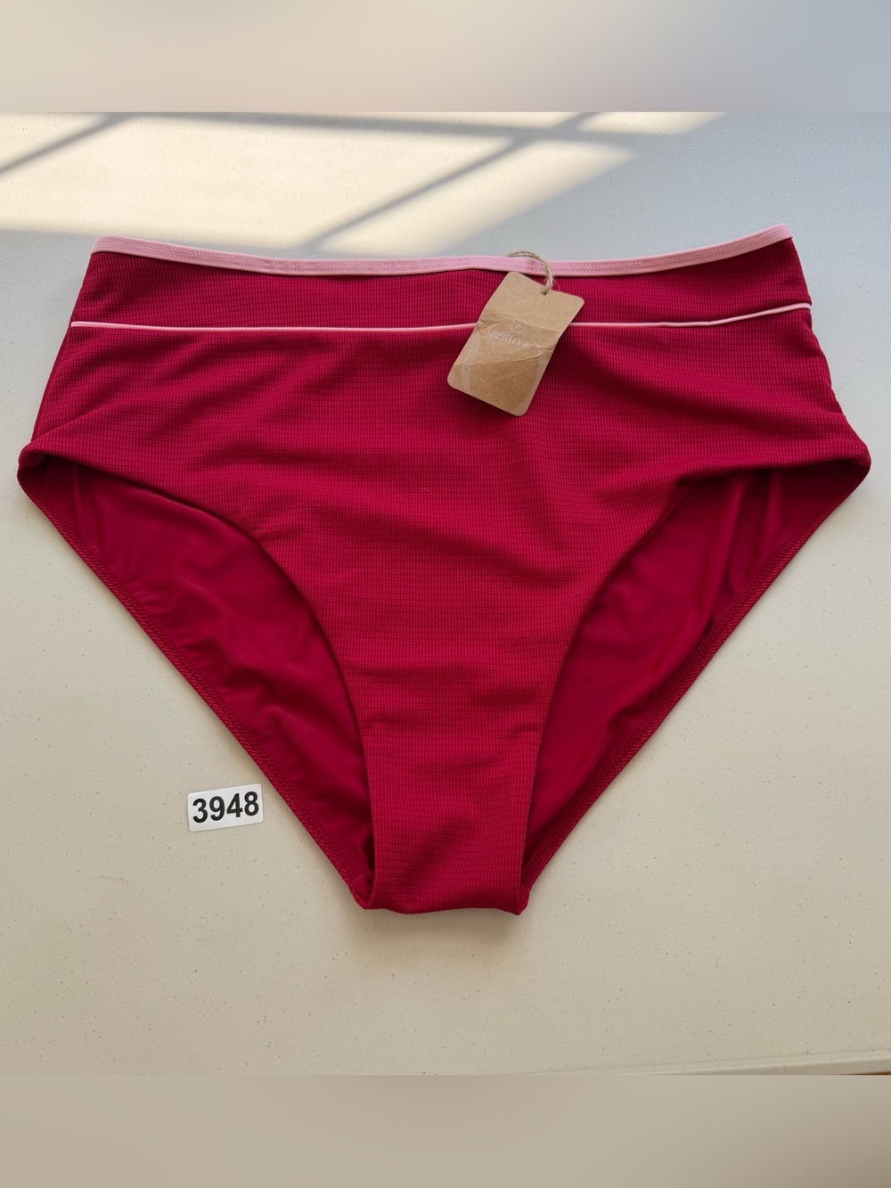 Berlook Bikini Bottom Red Contrast Plus Size 22 New